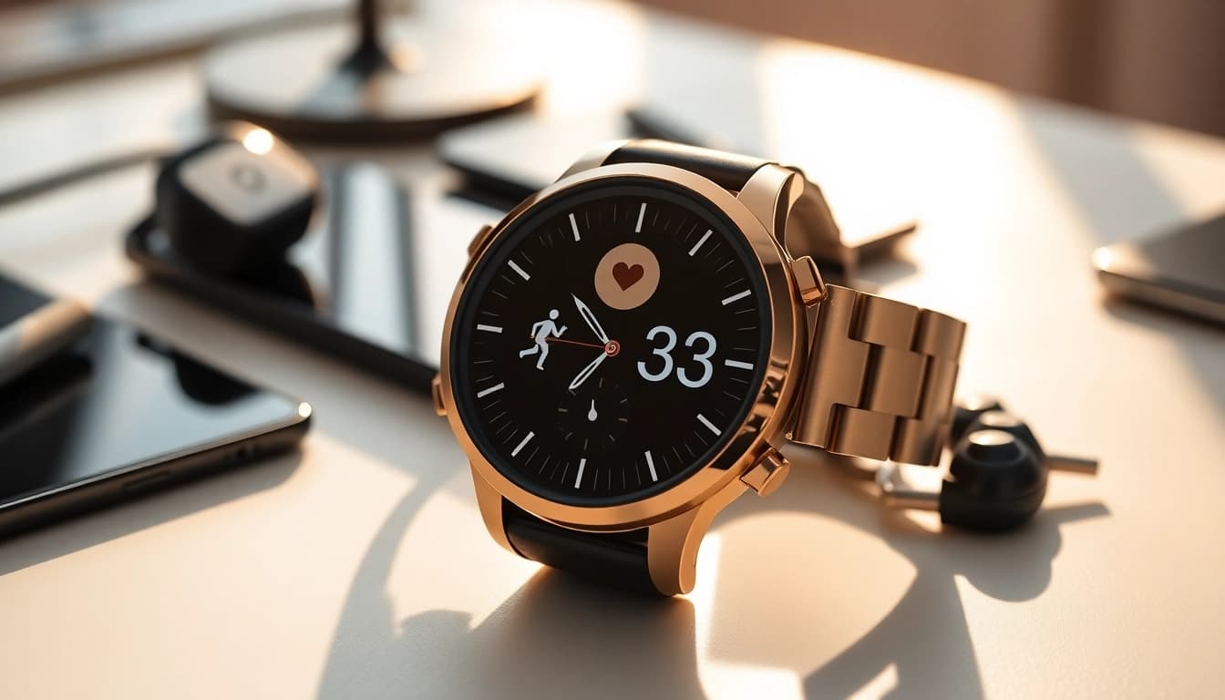 LC88 Smart Watch displaying health metrics with a modern lifestyle setting