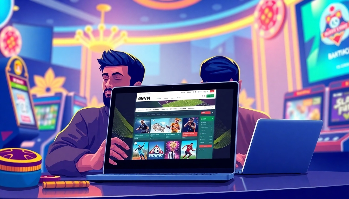Experience thrilling online sports betting with 69VN, capturing the excitement of casino games.