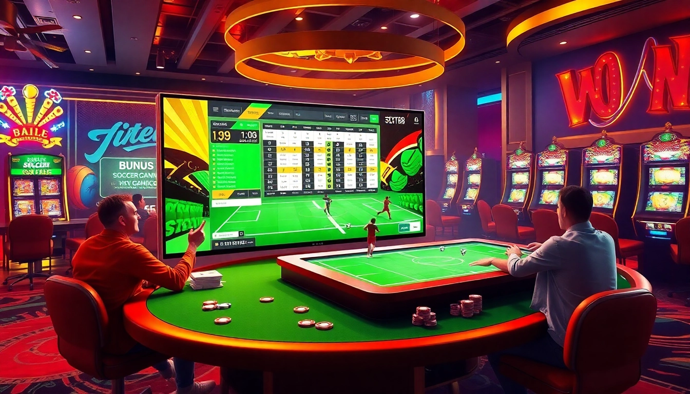 Engaging scene of soccer betting with keobongda visual elements reflecting excitement and luxury.