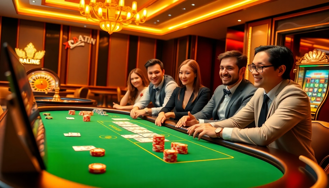 Experience the excitement of online gambling with Sky88 có uy tín không, showcasing a vibrant casino atmosphere.