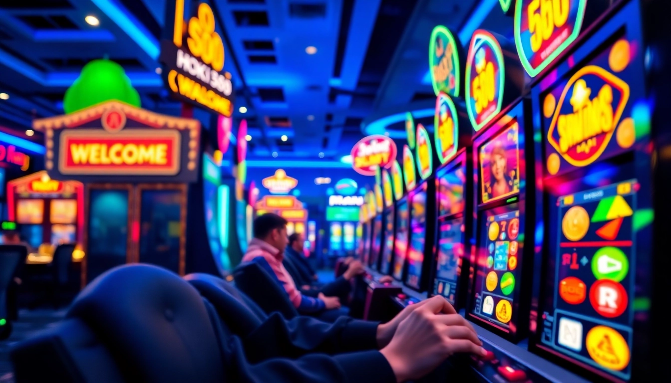Engaging player experiencing excitement with HOKI138 online slot games in a vibrant gaming environment.