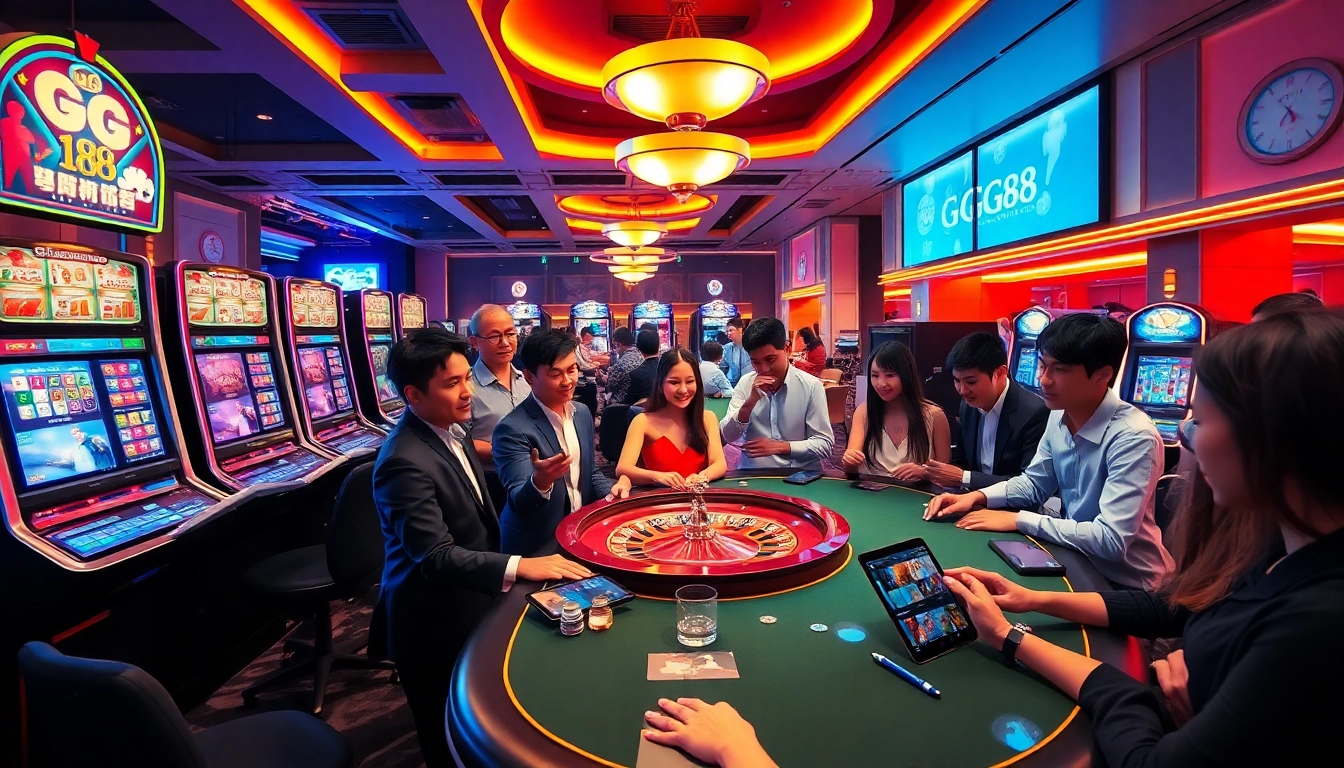 Players enjoying their time at GG 88 online casino with slots and poker games.