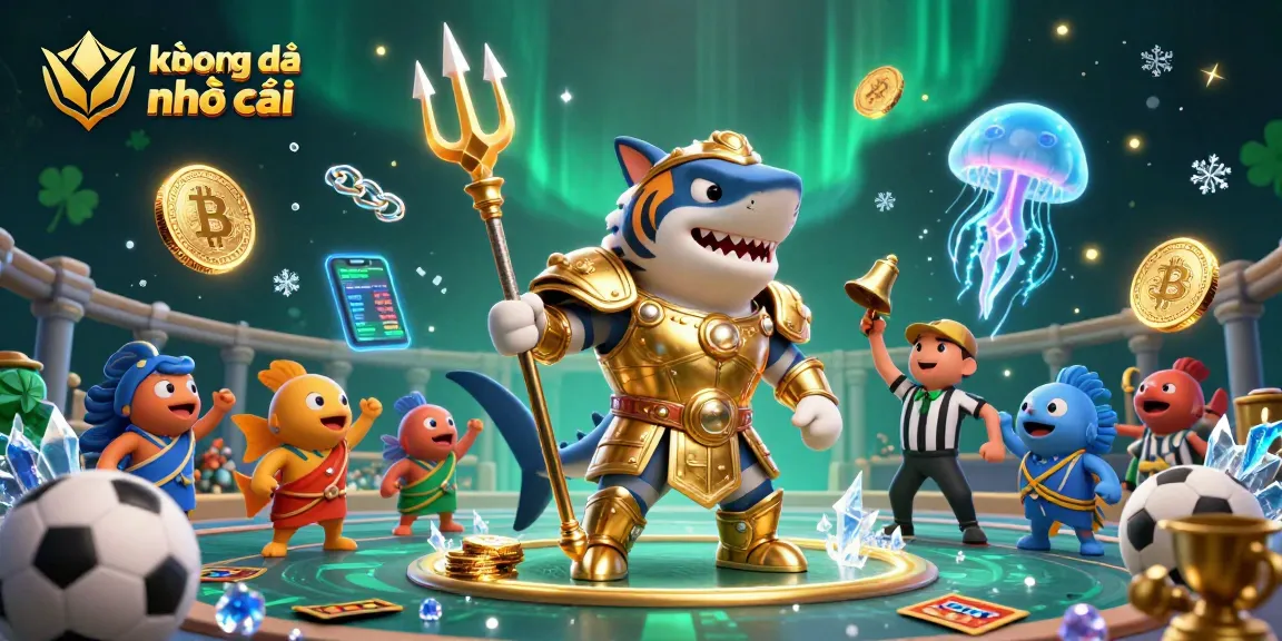 Engage in kèo bóng đá nhà cái with animated characters battling in a vibrant underwater colosseum.