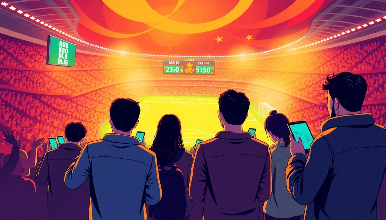 Experience the thrill of kèo nhà cái 5 as eager bettors strategize during live football matches.