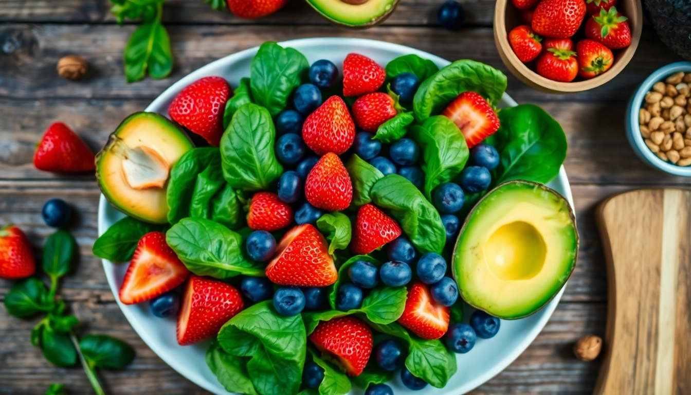 Enjoy a colorful assortment of healthy food, showcasing fresh fruits and vegetables.