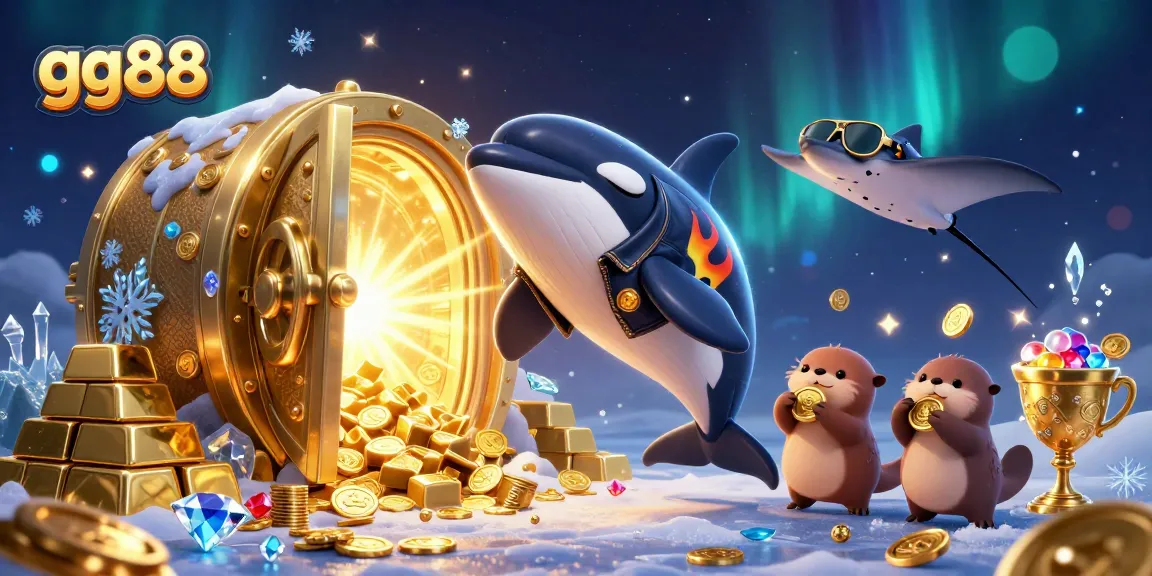 Experience the exhilarating world of gg88 with vibrant characters celebrating with gold coins and casino treasures.