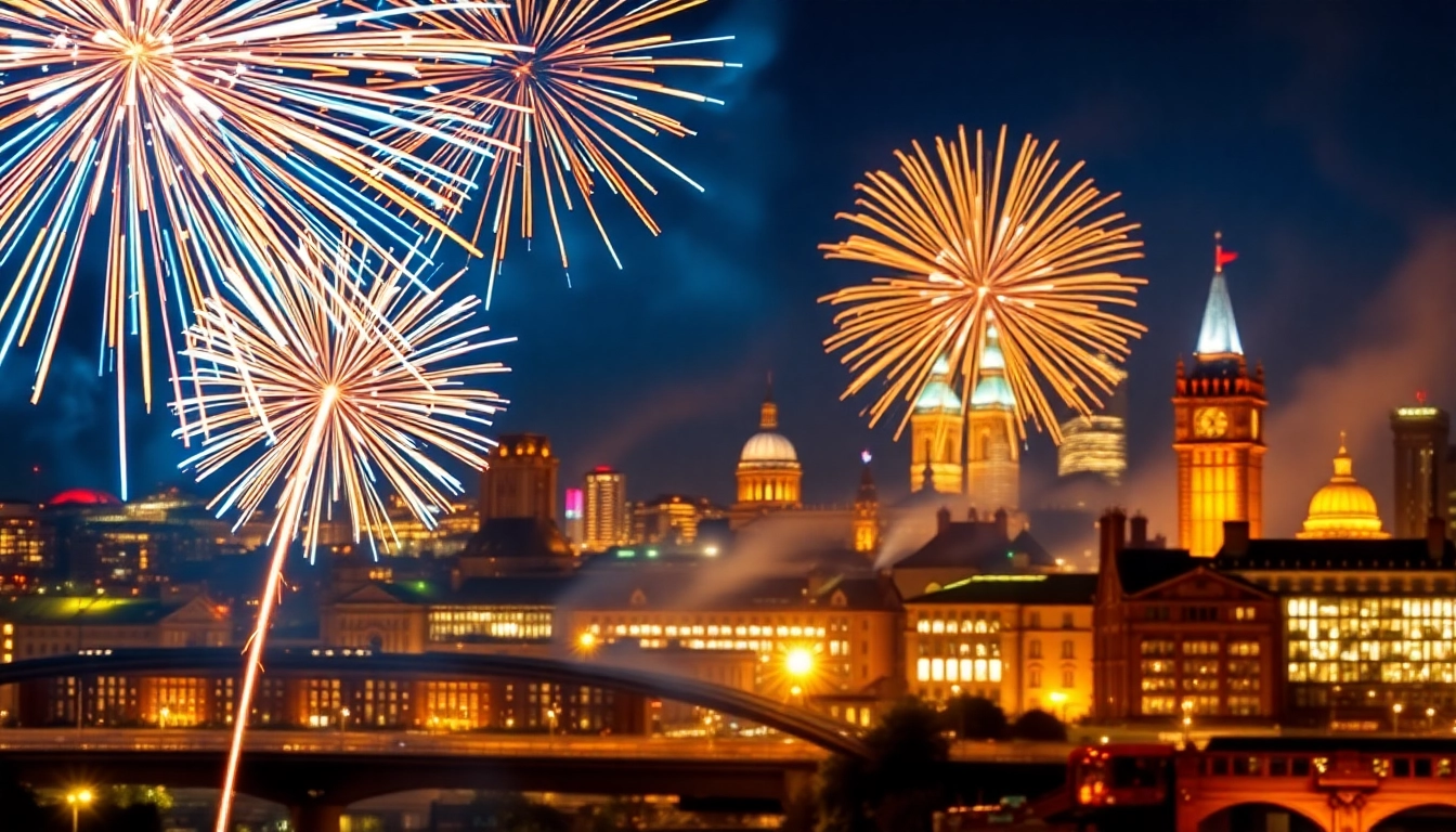 Enjoy breathtaking Manchester fireworks illuminating the night sky with vibrant colors and stunning displays.