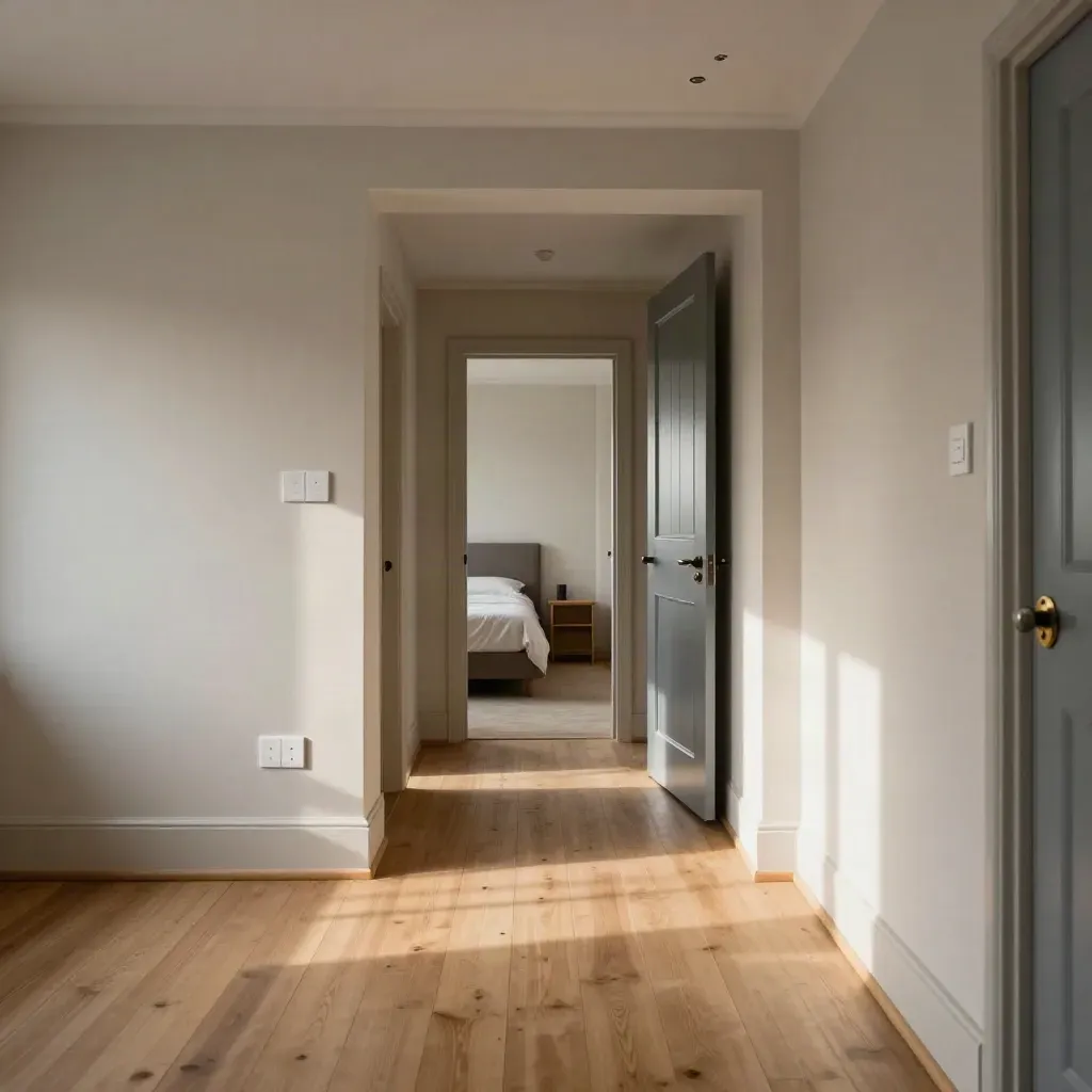 Empty rewired flat interior with fresh paint, new sockets and finished bedrooms