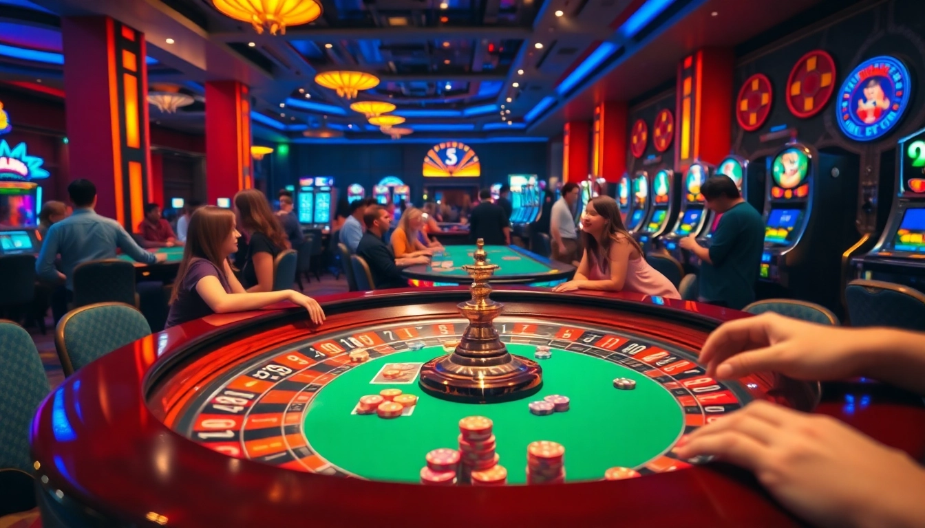 Engage in thrilling chat ai porn moments at a bustling casino, featuring interactive gaming tables and lively players.