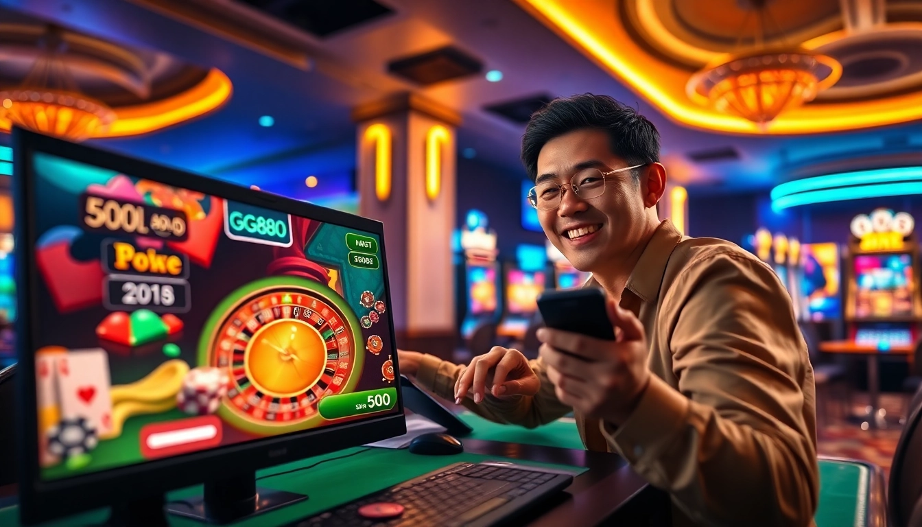 Engaging GG88 online casino gaming interface with vibrant visuals and welcoming ambiance.