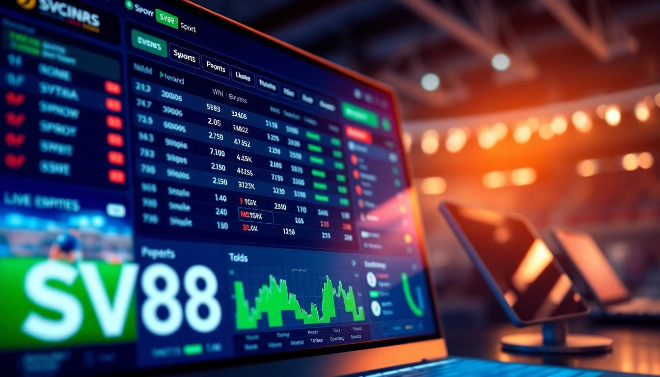 Experience seamless sports betting with the SV88 interface showcasing live odds.