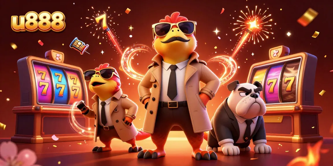 Experience thrilling gameplay in u888 with dynamic slot reels and colorful fireworks.