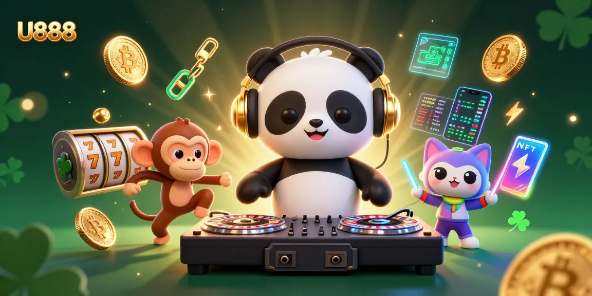 Join U888 for thrilling casino action featuring a DJ panda, dancing monkey, and rave kitten.
