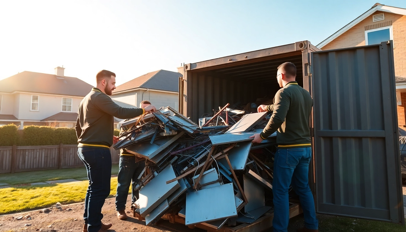 Efficient Schrottabholung Wuppertal service loading scrap metal for recycling.