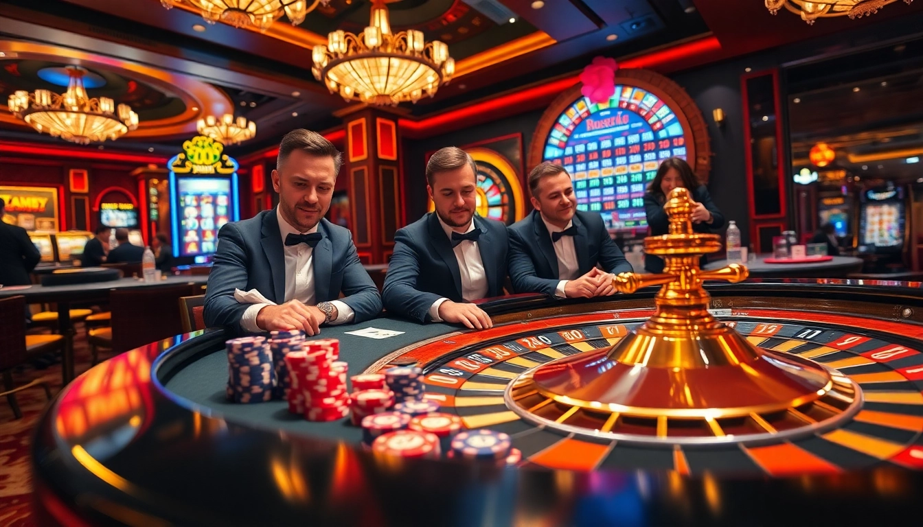 Engaging roulette gameplay scene at https://u88886.com/ highlighting vibrant chips and professional gamblers.