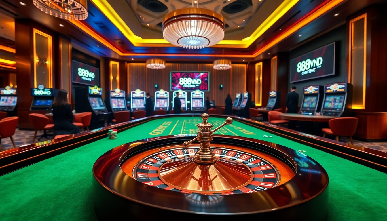 Experience the excitement of gambling with 888VND at a luxurious online casino setup.