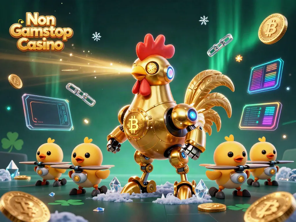 Experience thrilling gameplay at a Non Gamstop Casino with dynamic 3D illustrations showcasing finance and gaming.