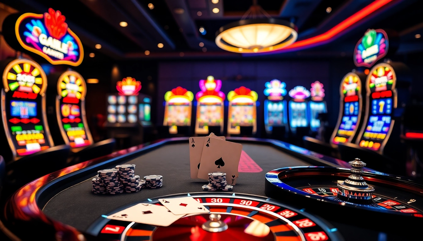 Engage in thrilling XXX game experiences at a luxurious casino featuring vibrant slot machines.