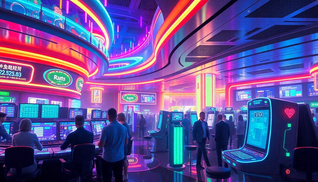 Experience the thrilling intersection of New Technology and gaming innovation in a futuristic casino setting.