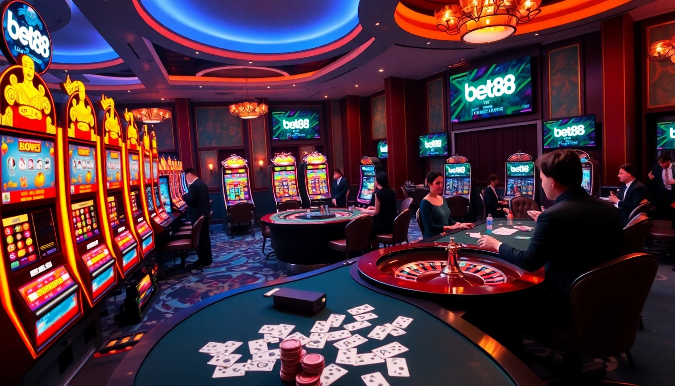 Experience the thrill of gambling with Bet88's vibrant casino atmosphere.