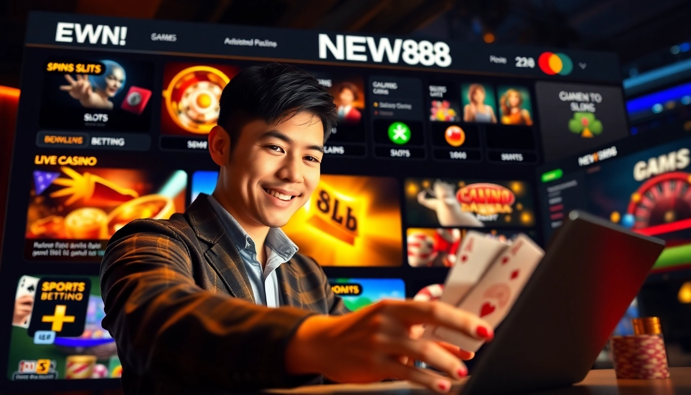 Engaging online gambling interface showcasing new88pm.com with vibrant games and user-friendly design.