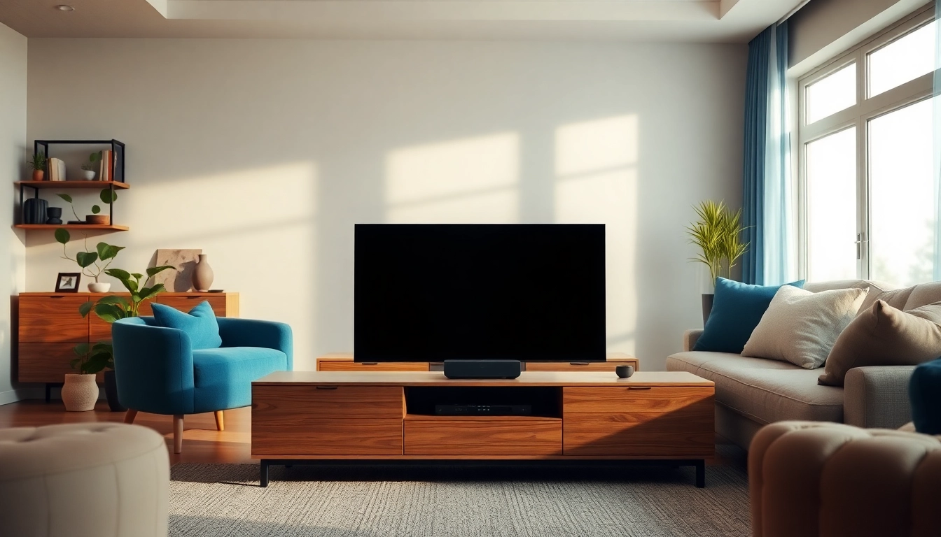 Showcase of the iron tv pro in a modern living room setting with a sleek design.