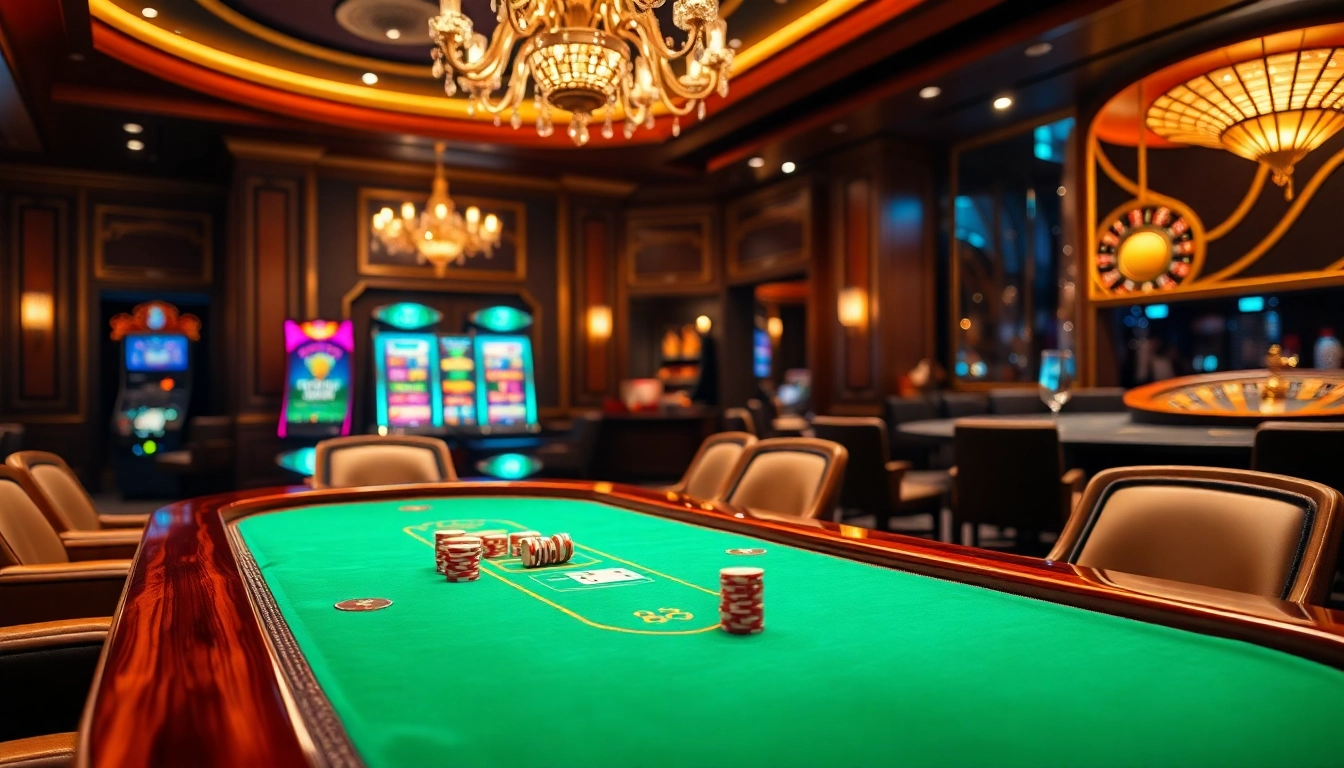 Players betting on a poker table with vibrant chips at an 88ii-themed casino.