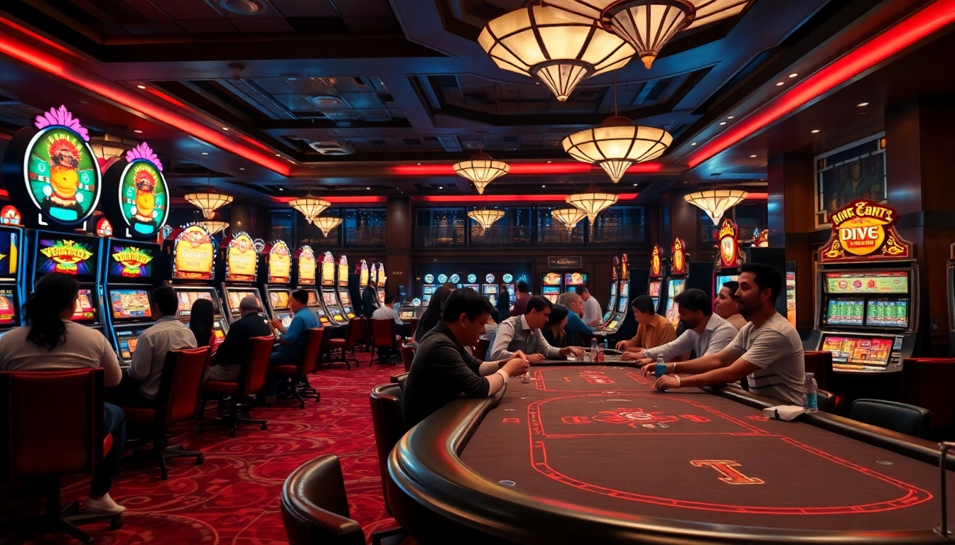 Explore the excitement of gaming at https://rr888.video/ featuring players enjoying thrilling casino games, poker tables, and vibrant slot machines.