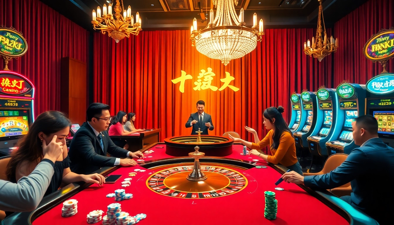 Experience excitement at the 여기여 casino with vibrant gaming tables and a festive atmosphere.