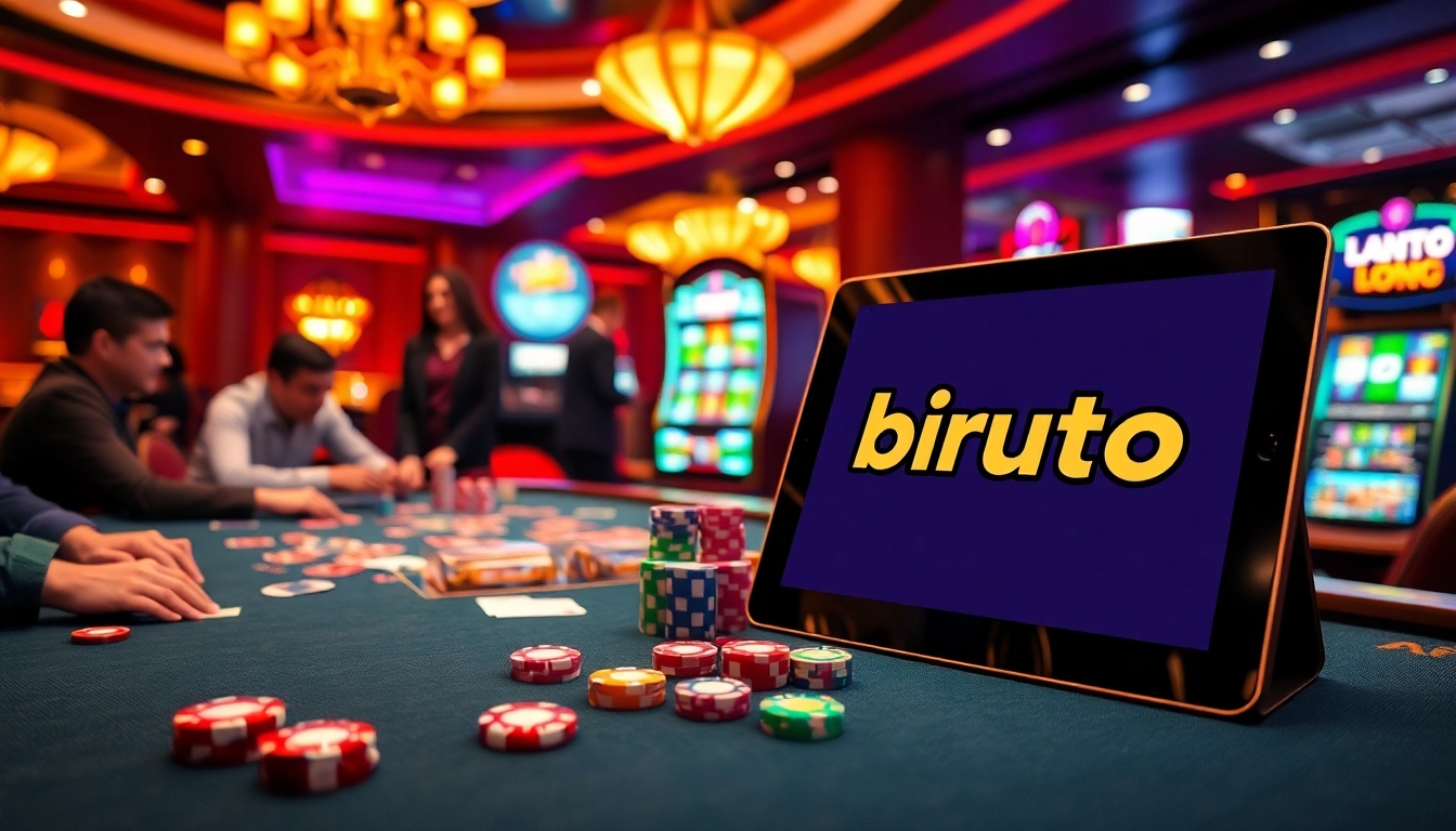 Experience thrilling gameplay at birutoto with engaging casino tables and vibrant slot machines.