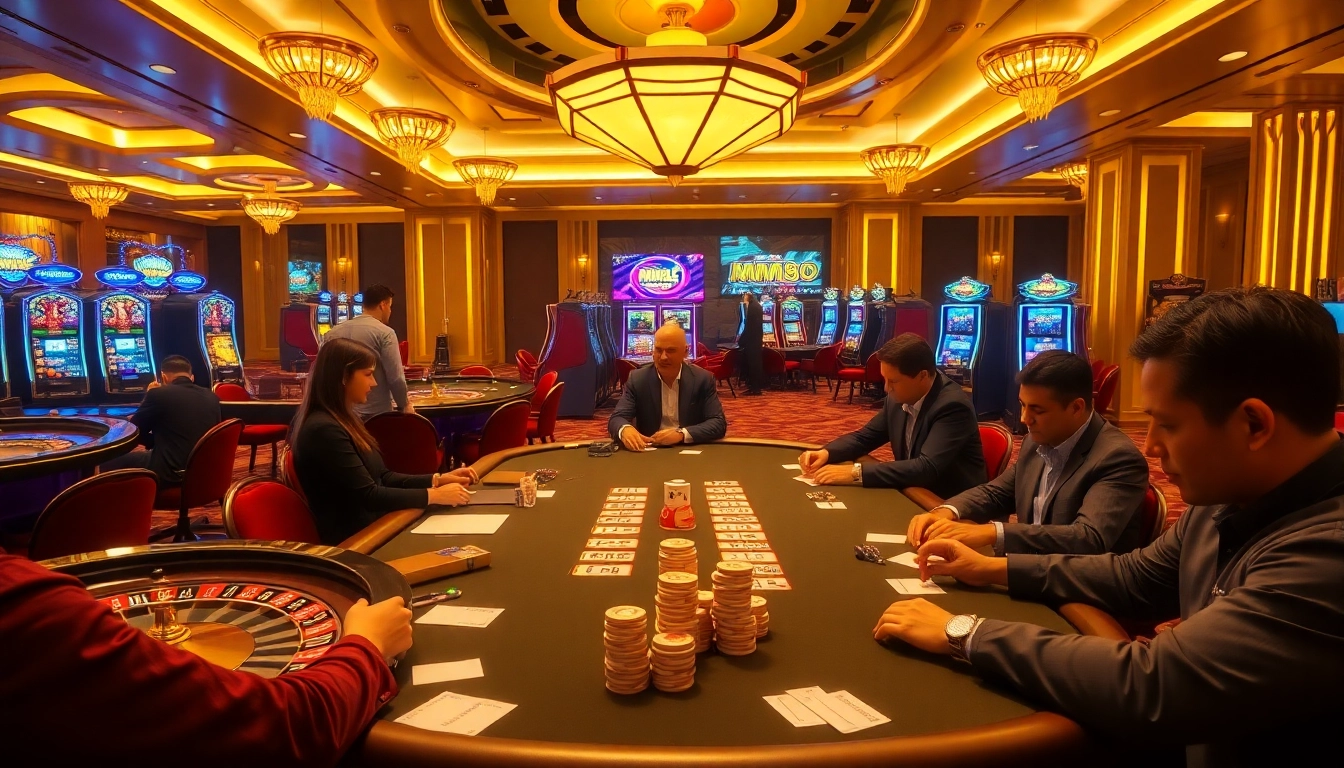 Experience the thrill of MM88 with a high-stakes poker game and vibrant casino atmosphere.