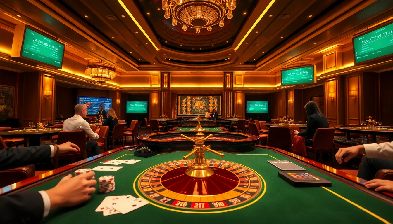 Experience the thrill at U888's luxurious casino table with poker chips and lively players.