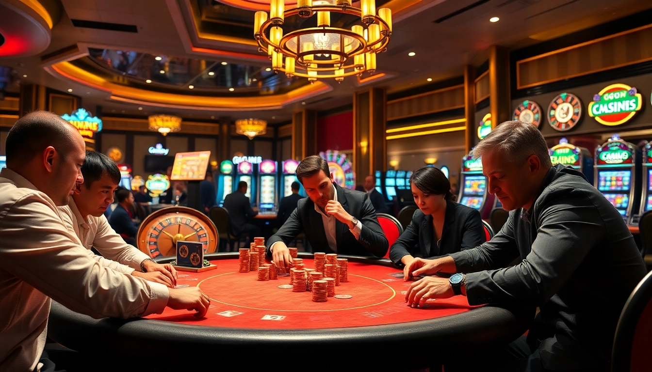 Exciting poker game at GG88 casino showcasing vibrant gameplay and luxurious atmosphere.