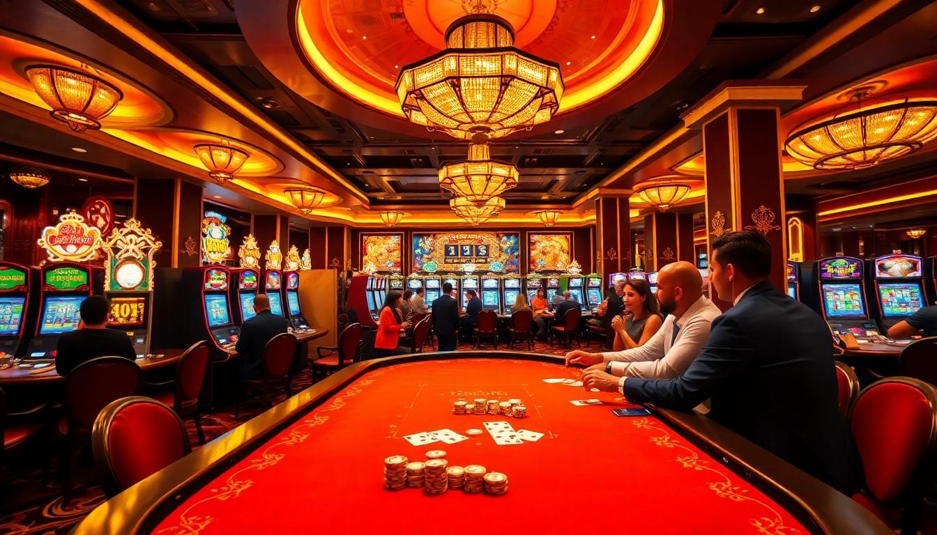 Engaging scene of casino action with lucky88 branding, featuring poker chips and cards.