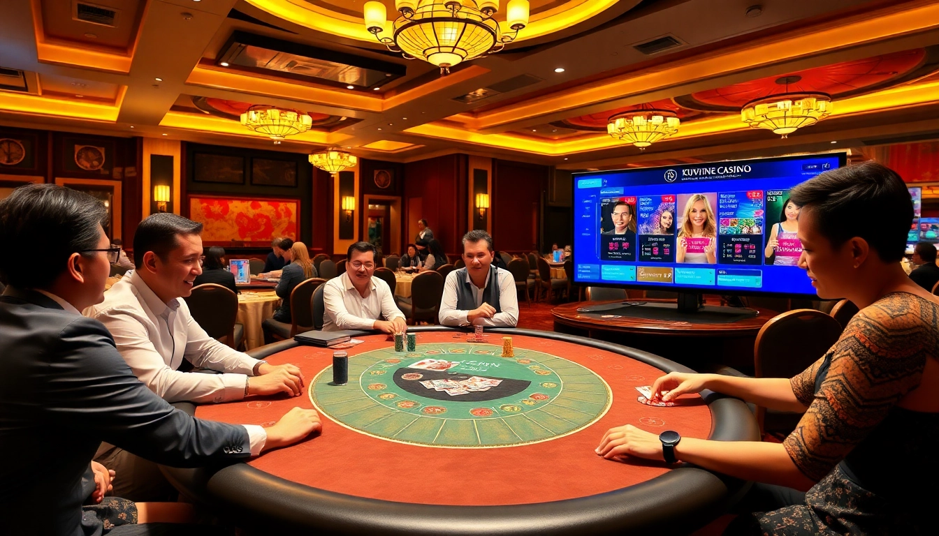 Engaging players at a sophisticated casino table capturing the excitement of https://kuwinzhz.com/ gameplay.