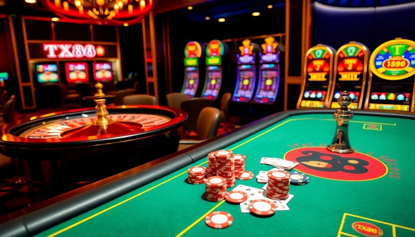 Experience thrilling gambling action at TX88 with lively casino tables and vibrant games.