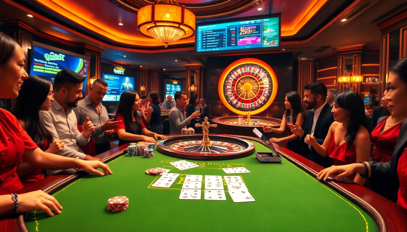 Experience the thrill of QQ88z Net with an upscale casino table, poker chips, and a roulette wheel spinning.