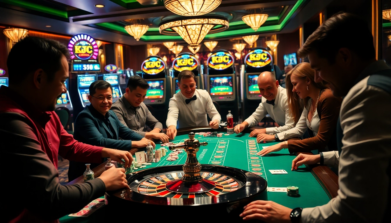 KJC players experience thrilling moments at a vibrant casino table full of excitement.