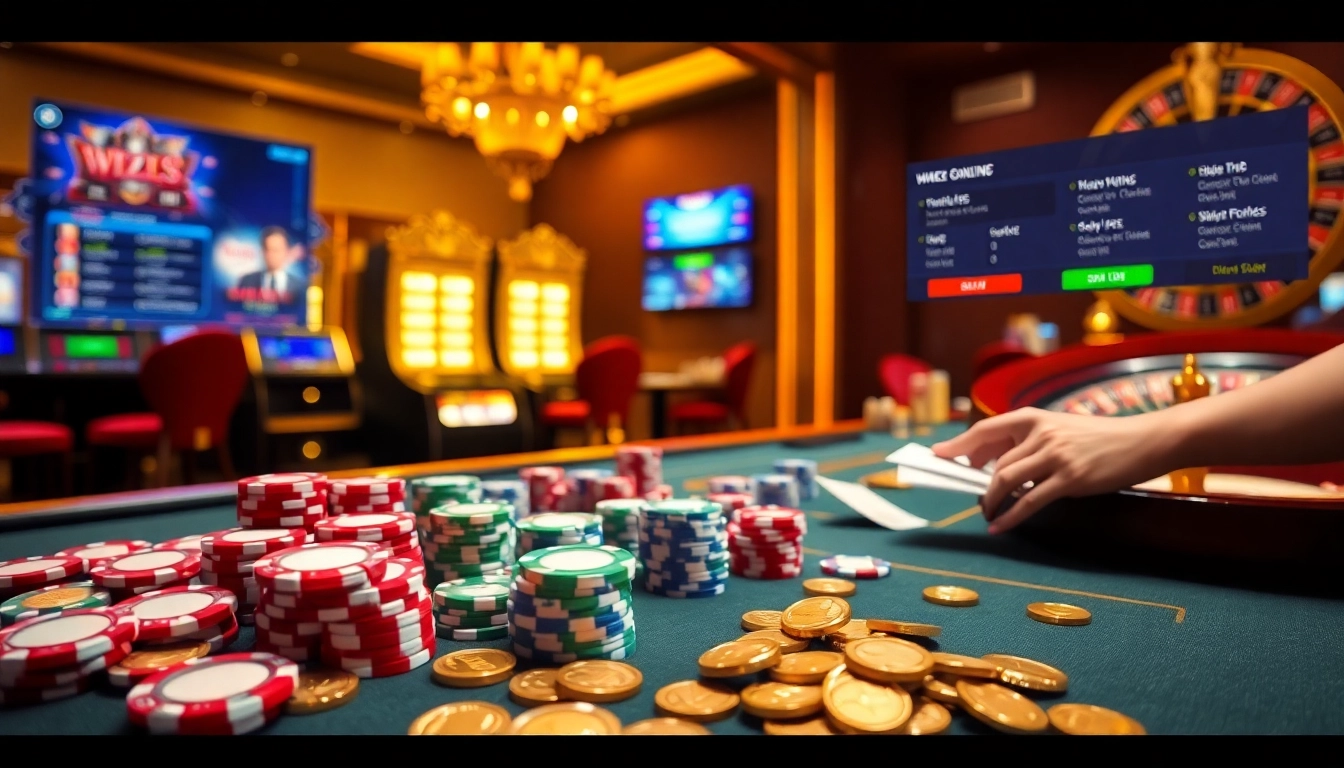 Experience the thrill of betting at New88, with vibrant poker chips and cards in a luxurious casino setup.