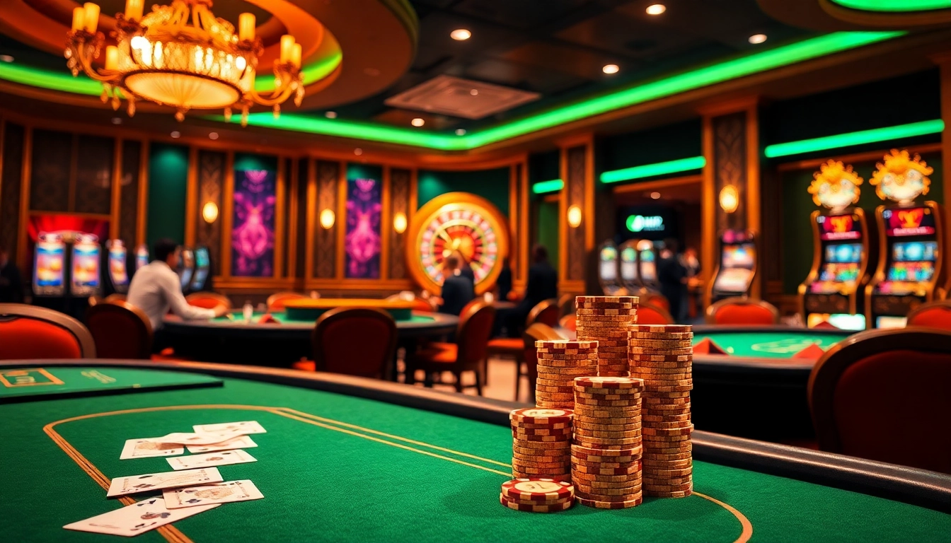 Gamble at 777VIP with luxurious casino tables, poker chips, and an engaging roulette wheel.