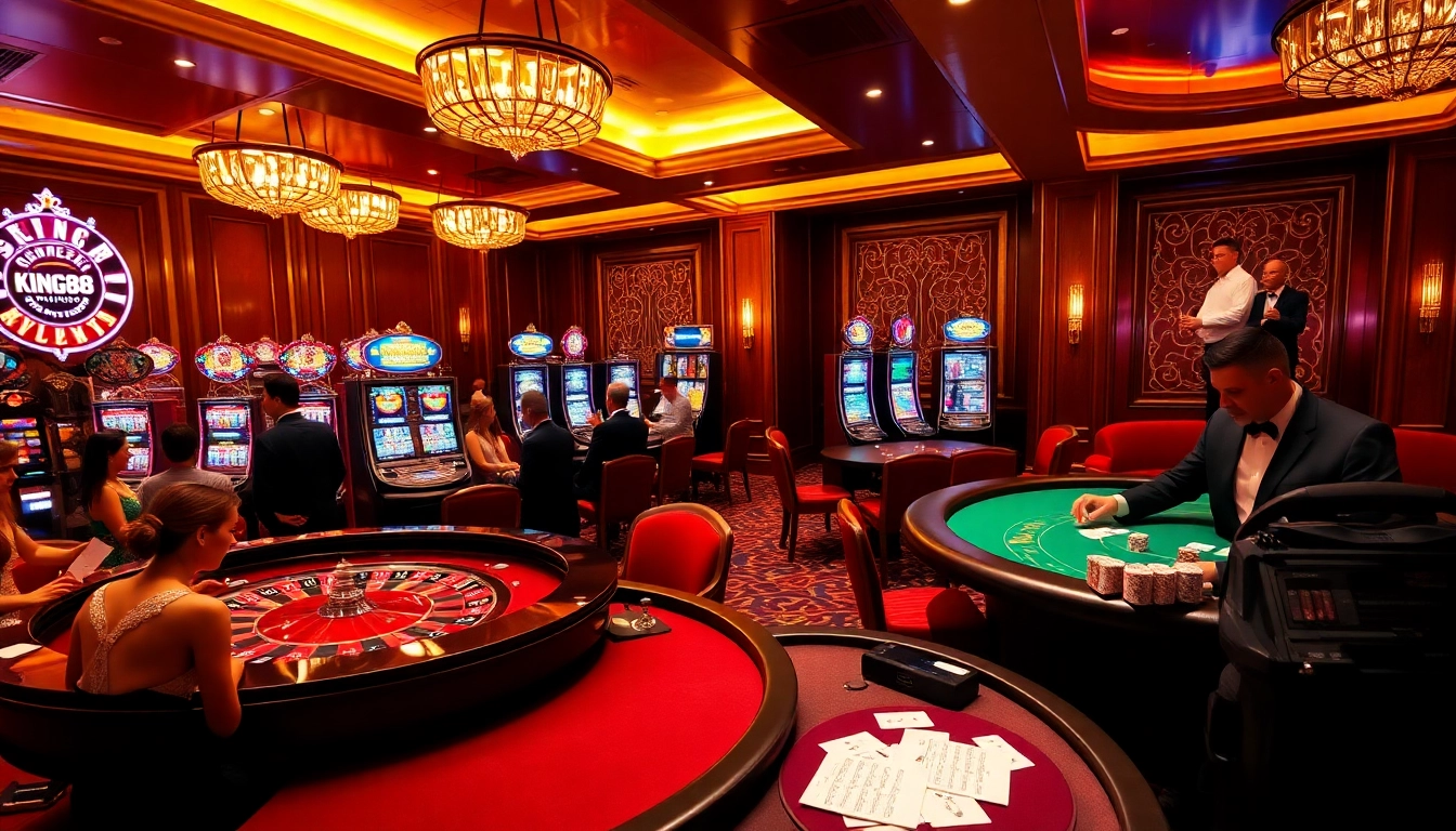 Experience thrilling gaming action at KING88 with roulette, poker, and vibrant slots.