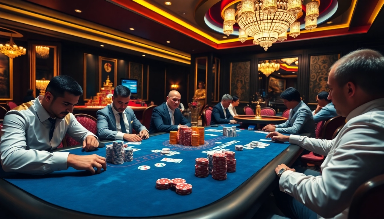 DABET offers an exciting poker night atmosphere featuring colorful chips and professional players.