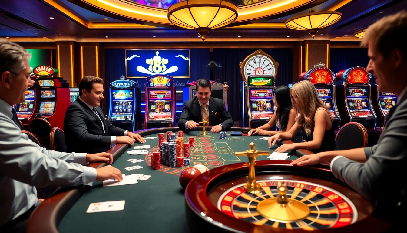 Gamblers enjoying a thrilling game at WW88 Casino with roulette and poker chips in view.