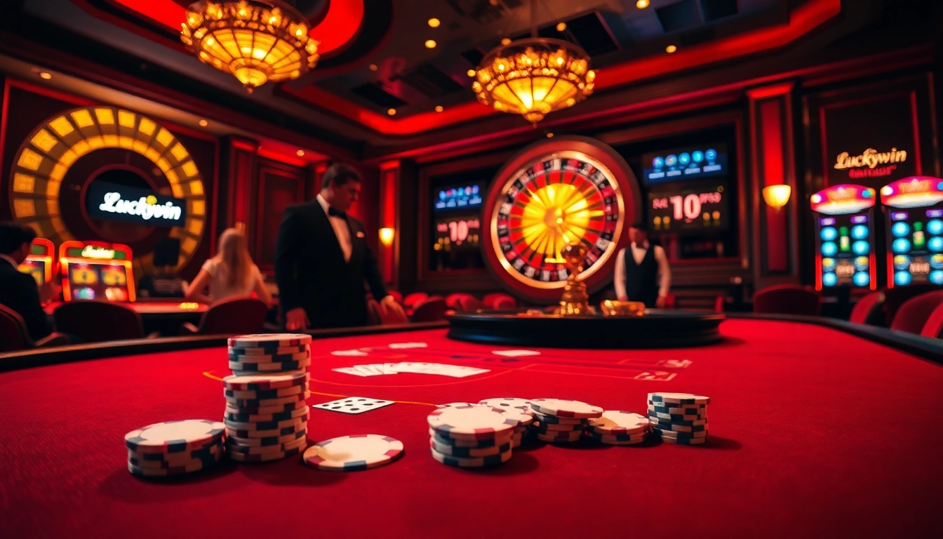 Experience thrilling gameplay at the Luckywin blackjack table with exciting bets and lavish surroundings.
