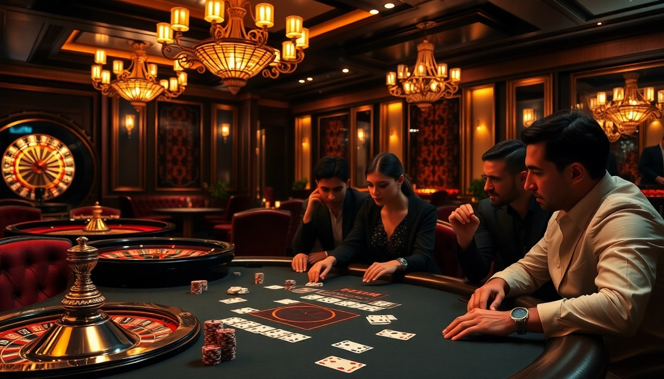 Experience the nohu vip excitement at a luxurious high-stakes poker table in a dazzling casino.