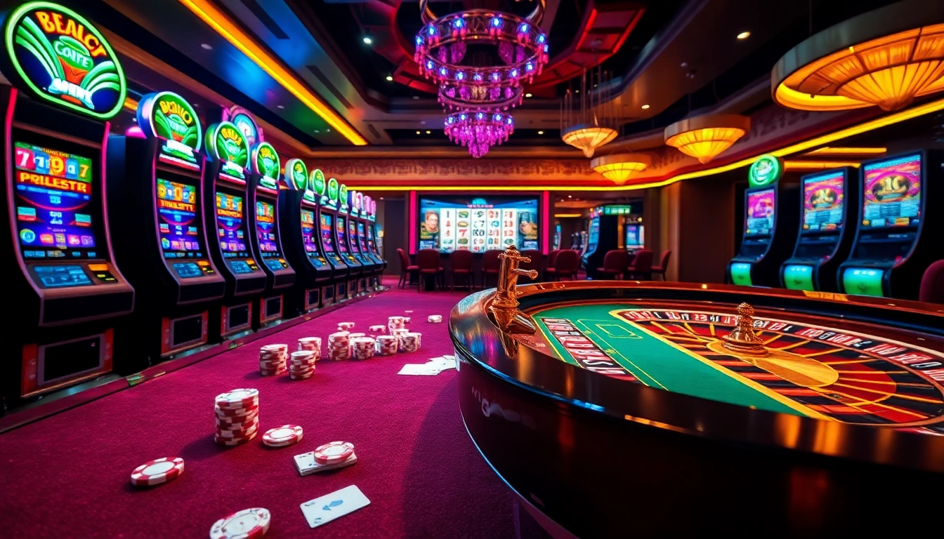 Experience excitement at 6slots8 com with vibrant slot machines and a roulette table that showcase the ultimate gambling thrill.