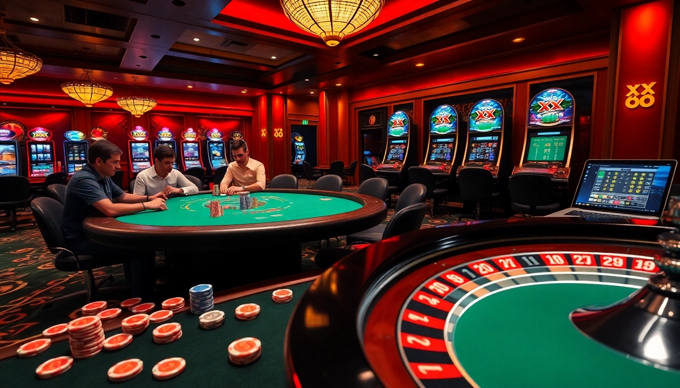 Experience high-stakes action at XX 88 as players engage in thrilling poker games with vibrant chips.