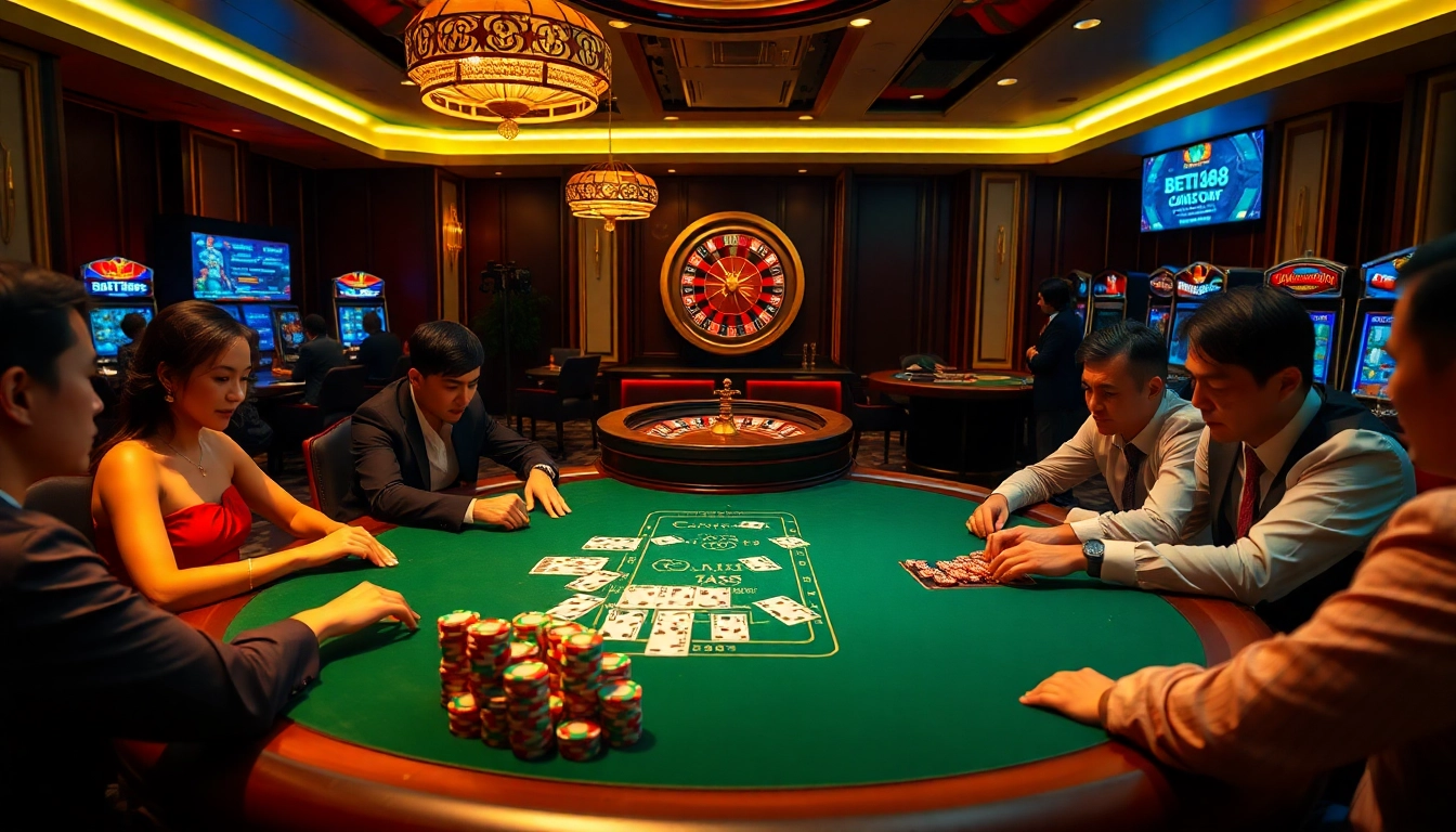 Intense betting action at a poker table while analyzing bet168 keo nha cai odds for winning strategies.