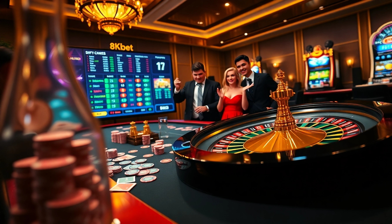 Experience the excitement of gambling at 8kbet with rich casino tables and vibrant gaming action.