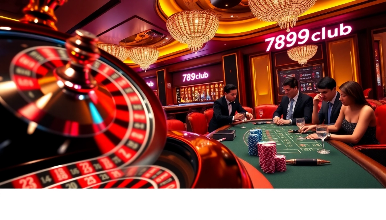 Experience the excitement of 789club with a roulette wheel and casino atmosphere.
